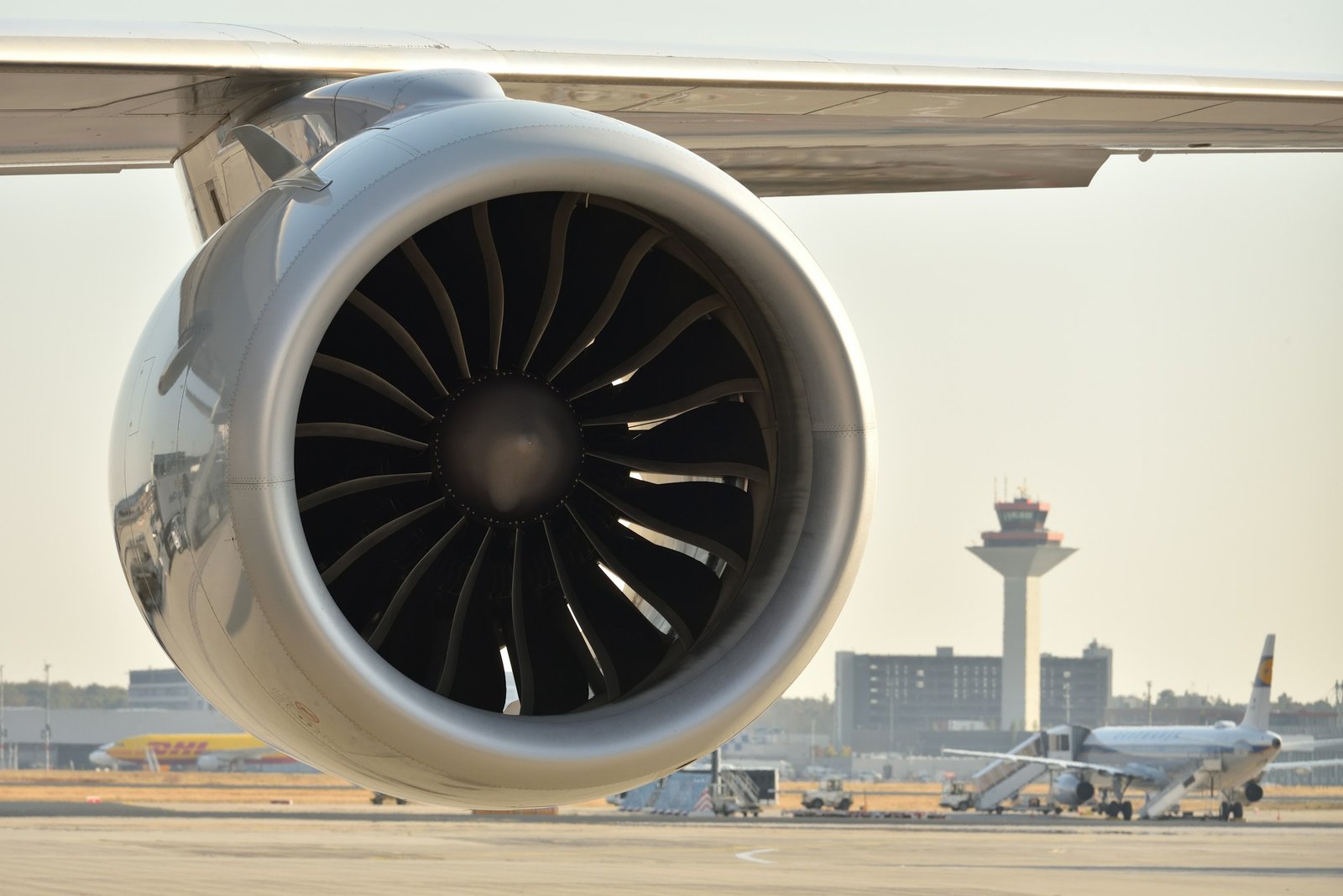Jet engine close-up representing Gevo renewable aviation fuel program